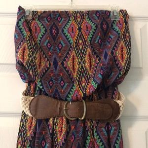 Multicolored Strapless Jumpsuit